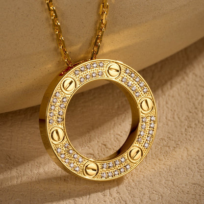 [Dawnora Jewelry]LOVE NECKLACE 16MM  FULL DIAMOND