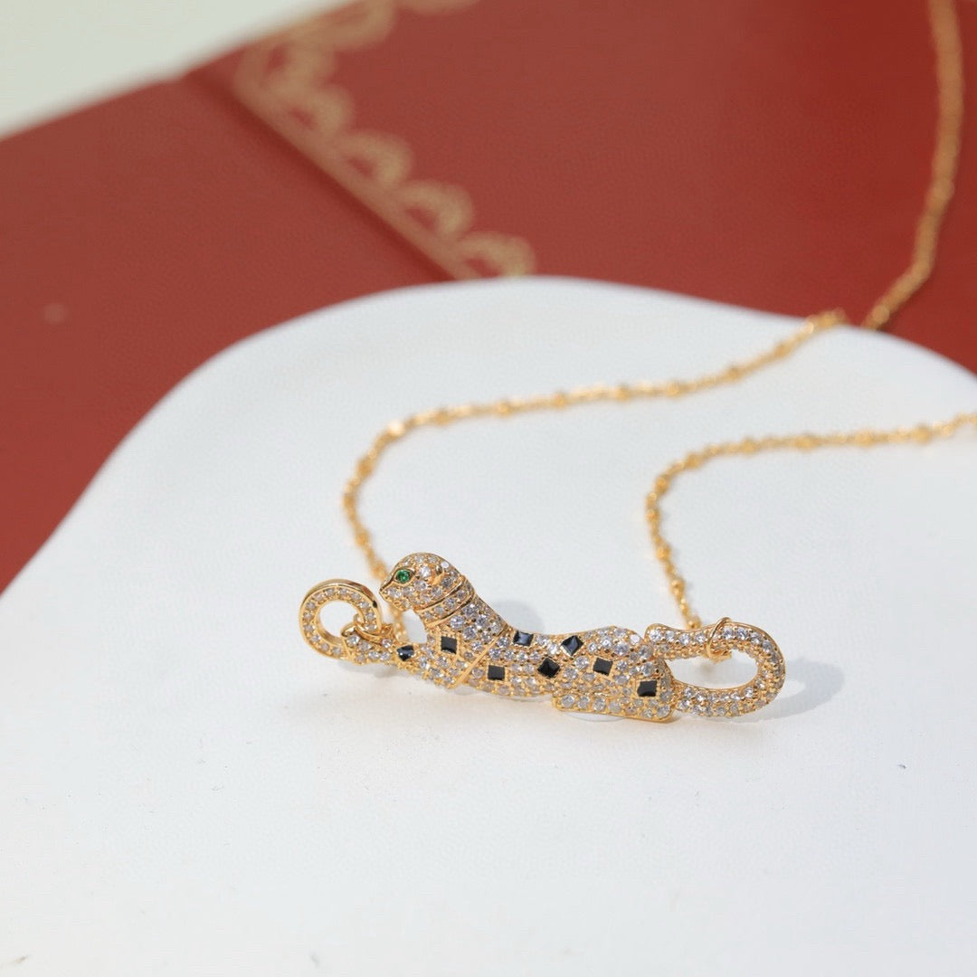 [Dawnora Jewelry]PANTHERE PAVED DIAMOND NECKLACE