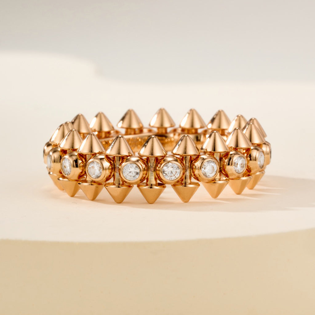 [Dawnora Jewelry]CLASH 6.8MM DIAMOND MEDIUM RING