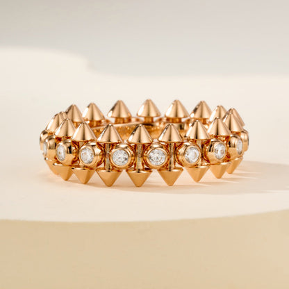 [Dawnora Jewelry]CLASH 6.8MM DIAMOND MEDIUM RING