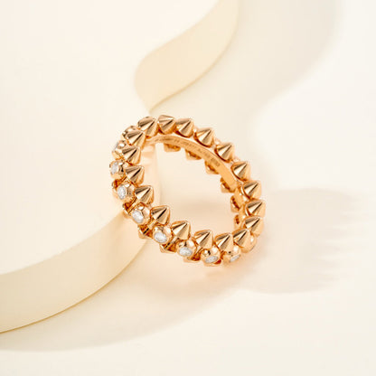 [Dawnora Jewelry]CLASH 6.8MM DIAMOND MEDIUM RING