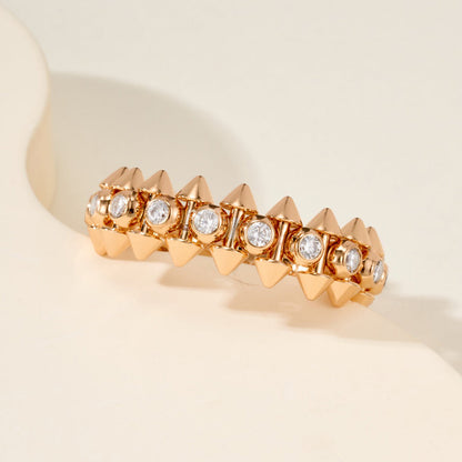 [Dawnora Jewelry]CLASH 6.8MM DIAMOND MEDIUM RING