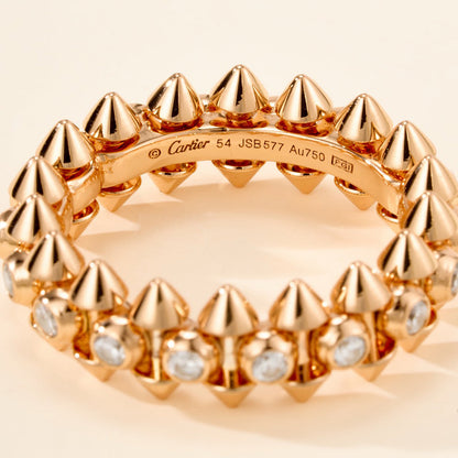 [Dawnora Jewelry]CLASH 6.8MM DIAMOND MEDIUM RING