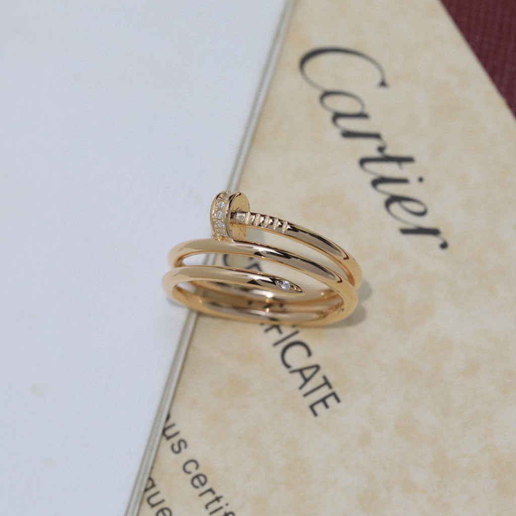 [Dawnora Jewelry]JUSTE RING 4.8MM HALF DIAMOND