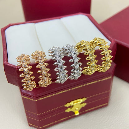 [Dawnora Jewelry]CLASH 6.4MM FULL DIAMOND SMALL EARRINGS