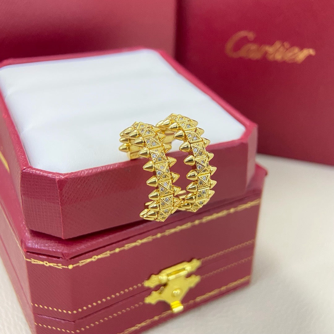 [Dawnora Jewelry]CLASH 6.4MM FULL DIAMOND SMALL EARRINGS