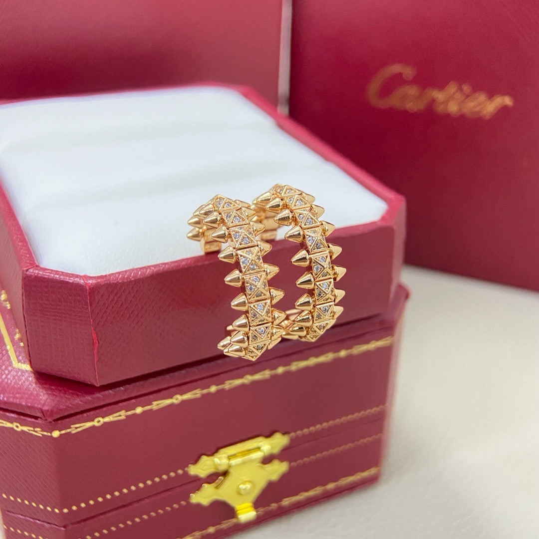 [Dawnora Jewelry]CLASH 6.4MM FULL DIAMOND SMALL EARRINGS
