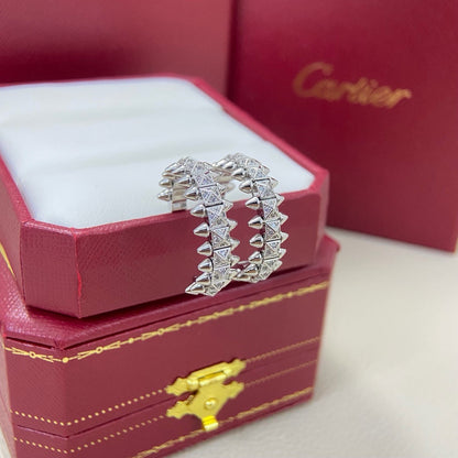 [Dawnora Jewelry]CLASH 6.4MM FULL DIAMOND SMALL EARRINGS