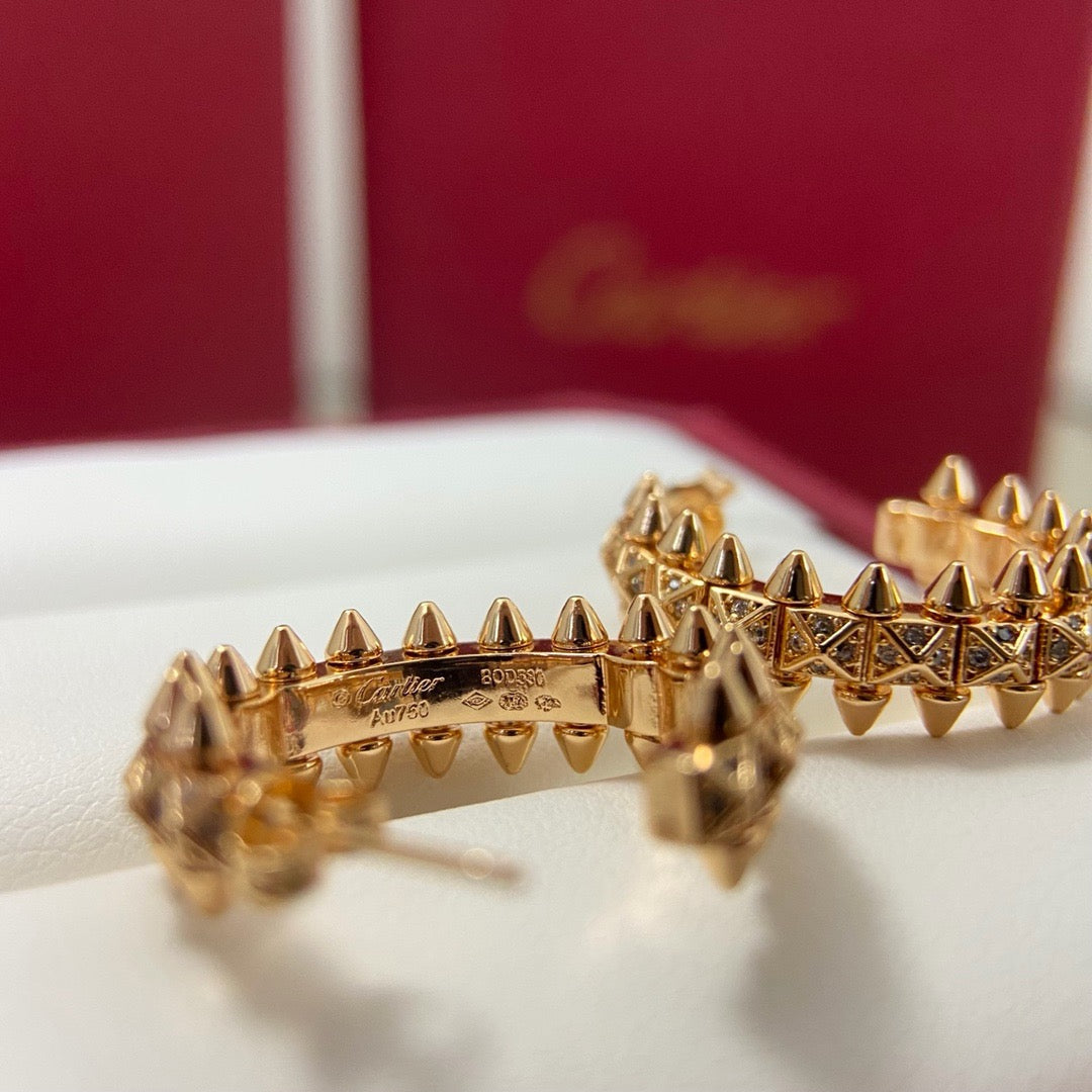[Dawnora Jewelry]CLASH 6.4MM FULL DIAMOND SMALL EARRINGS