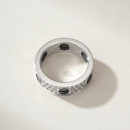 [Dawnora Jewelry]LOVE RING 5.5MM DIAMONDS PAVED CERAMIC