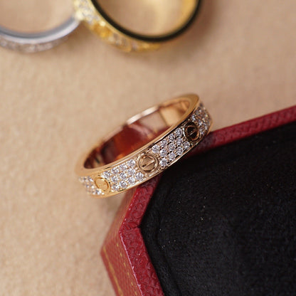 [Dawnora Jewelry]LOVE RING 4.0MM DIAMOND PAVED