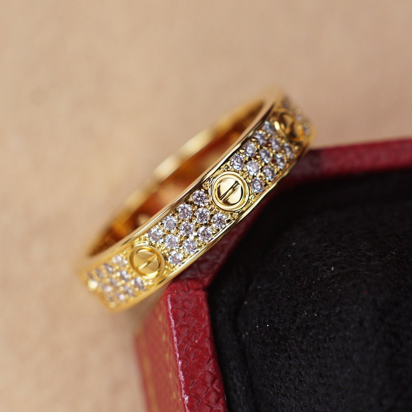 [Dawnora Jewelry]LOVE RING 4.0MM DIAMOND PAVED