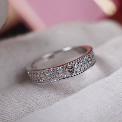 [Dawnora Jewelry]LOVE RING 4.0MM DIAMOND PAVED