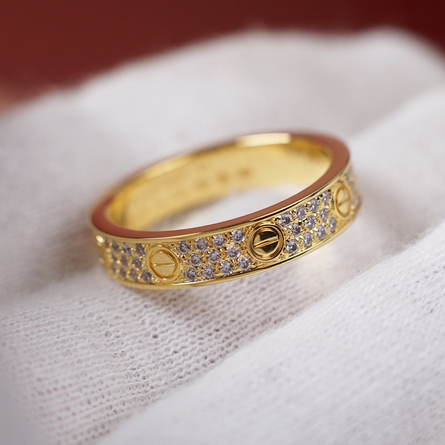 [Dawnora Jewelry]LOVE RING 4.0MM DIAMOND PAVED