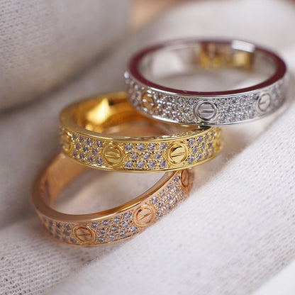 [Dawnora Jewelry]LOVE RING 4.0MM DIAMOND PAVED