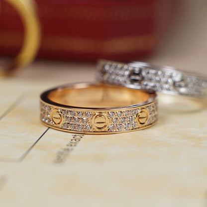 [Dawnora Jewelry]LOVE RING 4.0MM DIAMOND PAVED