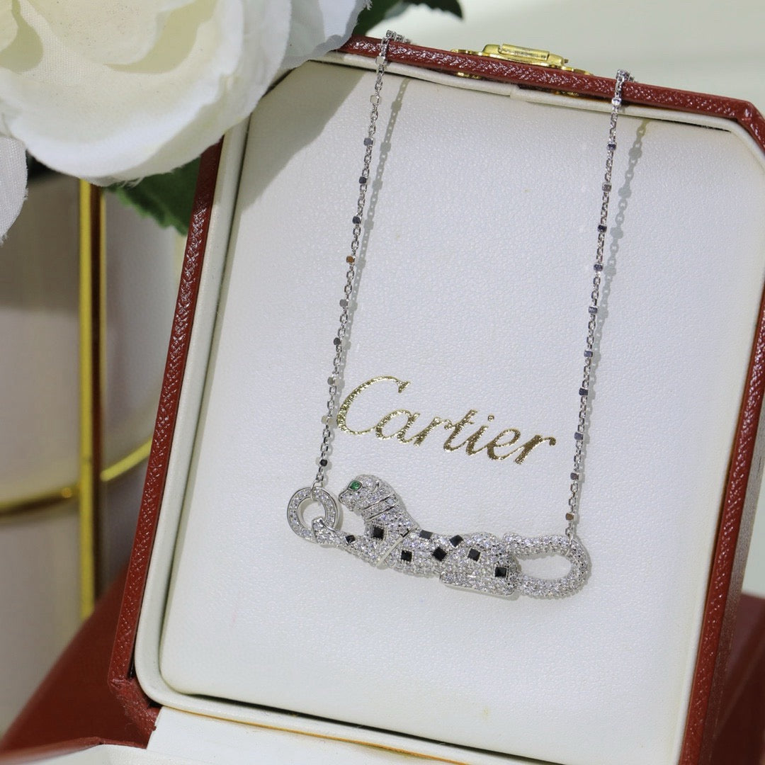 [Dawnora Jewelry]PANTHERE PAVED DIAMOND NECKLACE