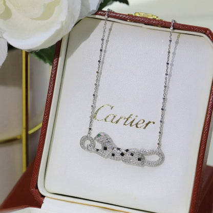 [Dawnora Jewelry]PANTHERE PAVED DIAMOND NECKLACE