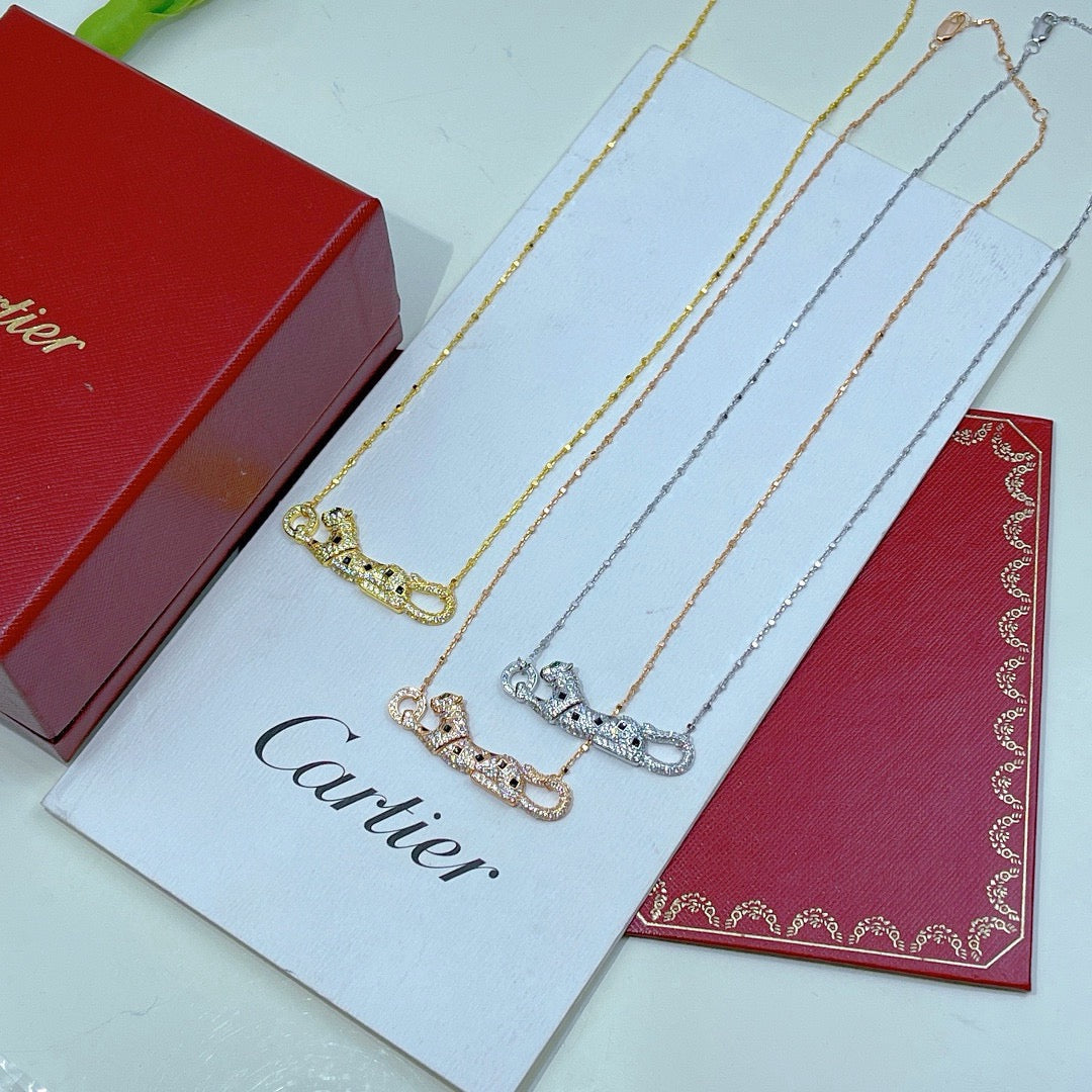 [Dawnora Jewelry]PANTHERE PAVED DIAMOND NECKLACE