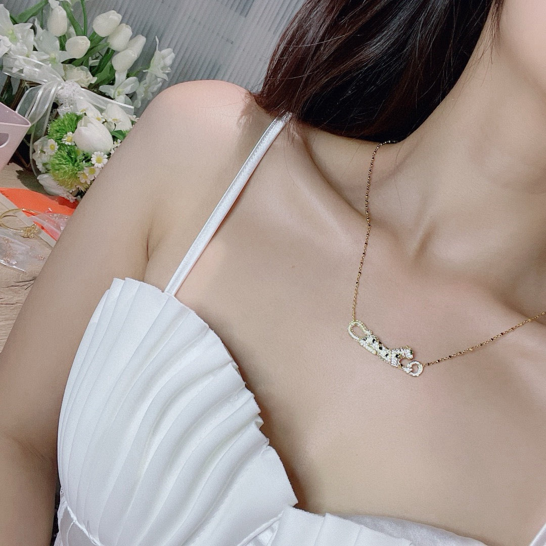 [Dawnora Jewelry]PANTHERE PAVED DIAMOND NECKLACE