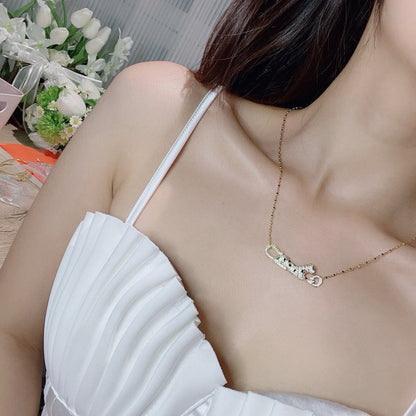 [Dawnora Jewelry]PANTHERE PAVED DIAMOND NECKLACE