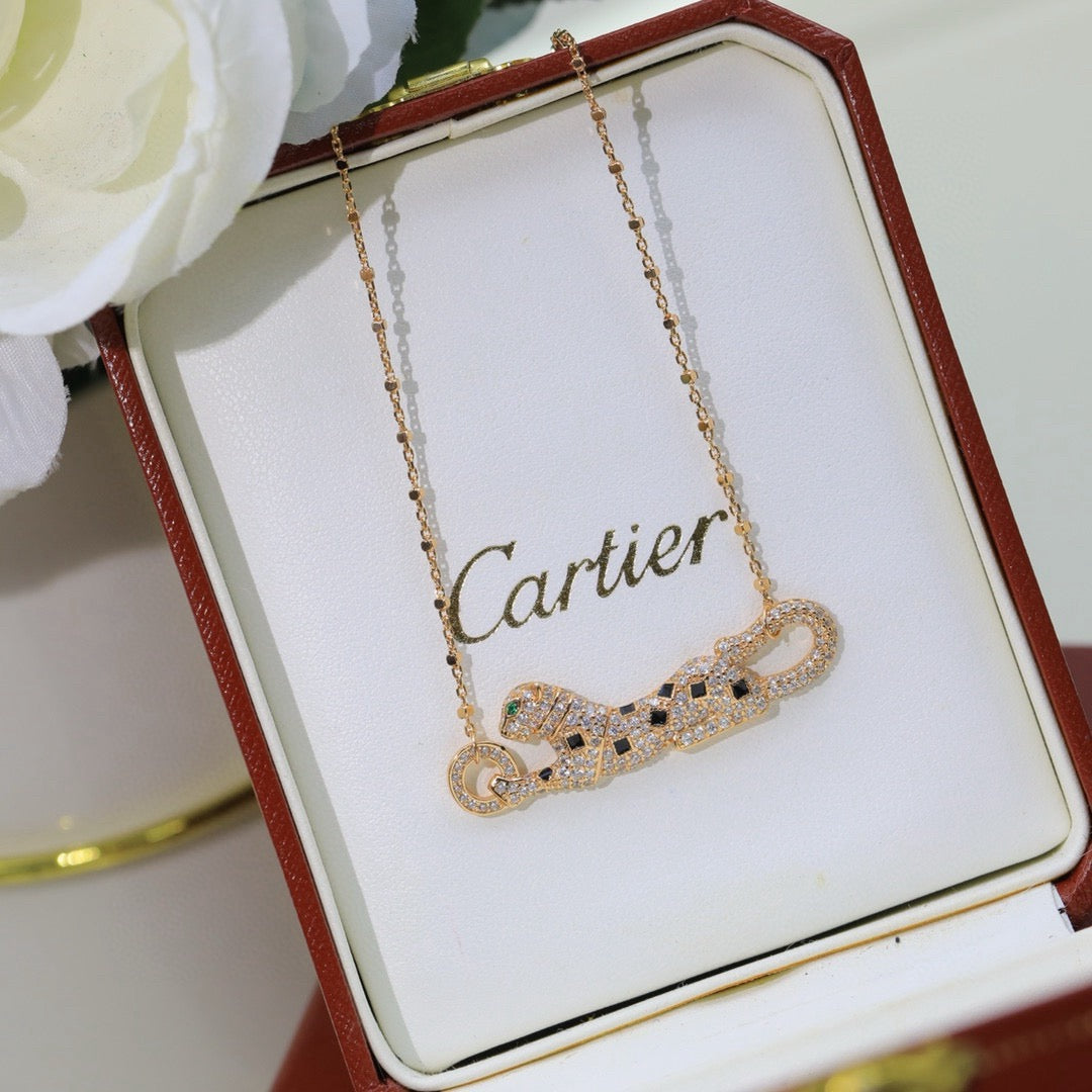 [Dawnora Jewelry]PANTHERE PAVED DIAMOND NECKLACE
