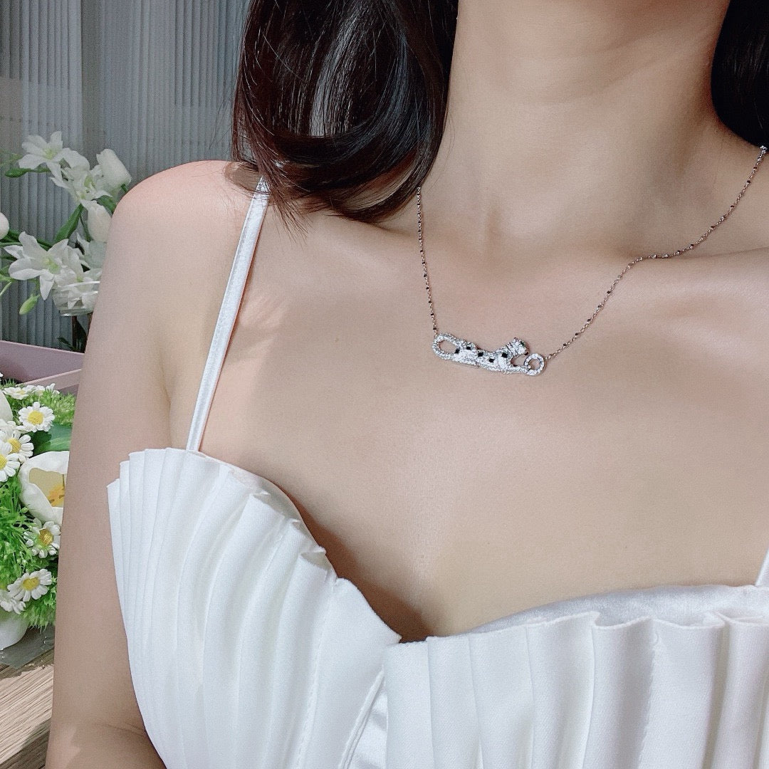 [Dawnora Jewelry]PANTHERE PAVED DIAMOND NECKLACE
