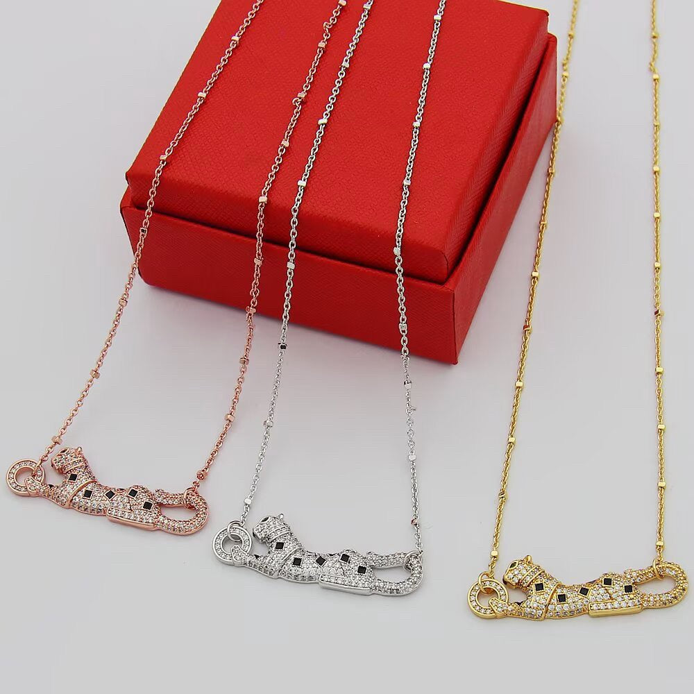 [Dawnora Jewelry]PANTHERE PAVED DIAMOND NECKLACE