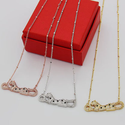 [Dawnora Jewelry]PANTHERE PAVED DIAMOND NECKLACE
