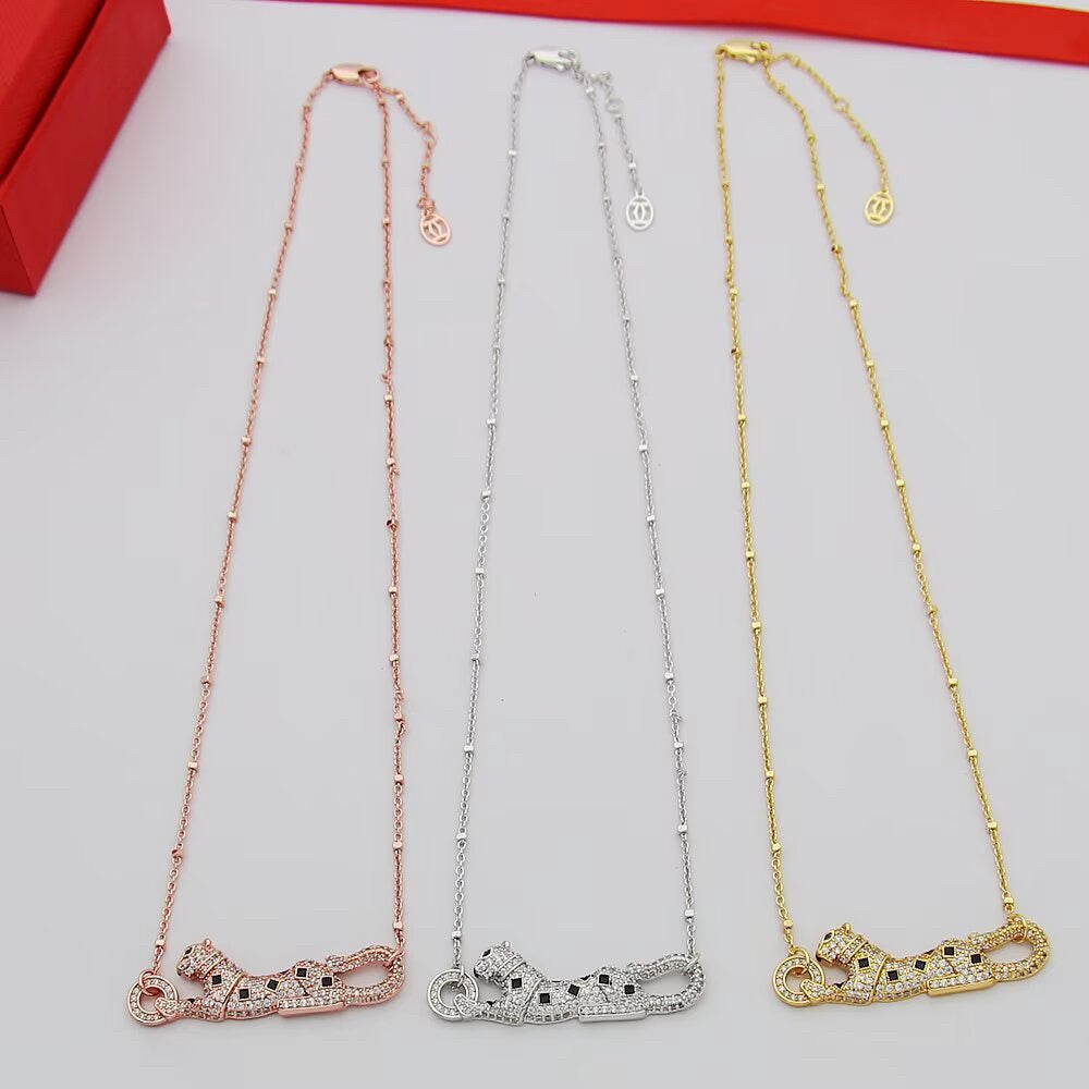 [Dawnora Jewelry]PANTHERE PAVED DIAMOND NECKLACE