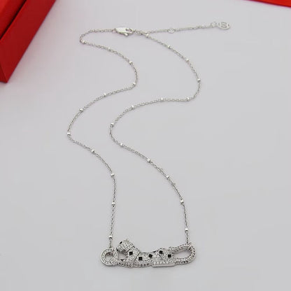 [Dawnora Jewelry]PANTHERE PAVED DIAMOND NECKLACE