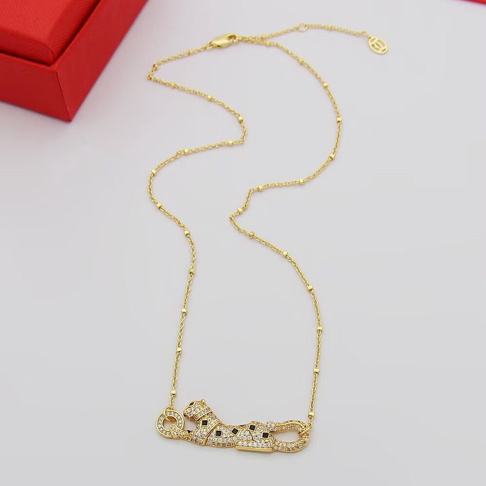 [Dawnora Jewelry]PANTHERE PAVED DIAMOND NECKLACE