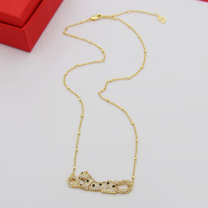 [Dawnora Jewelry]PANTHERE PAVED DIAMOND NECKLACE