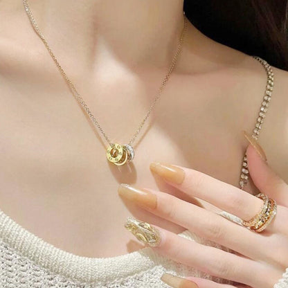 [Dawnora Jewelry]LOVE 6 DIAMOND PENDANT NECKLACE