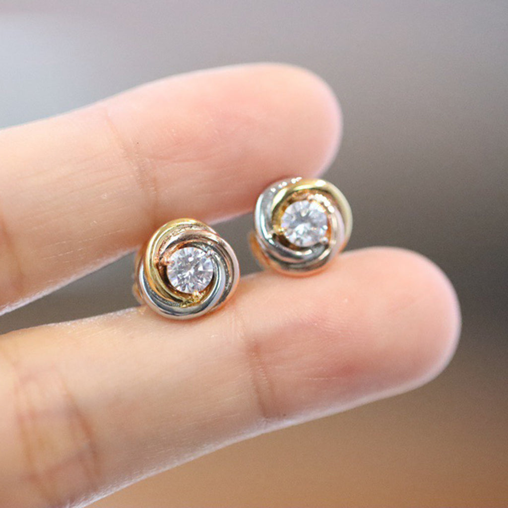 [Dawnora Jewelry]TRINITY STUD DIAMOND EARRINGS