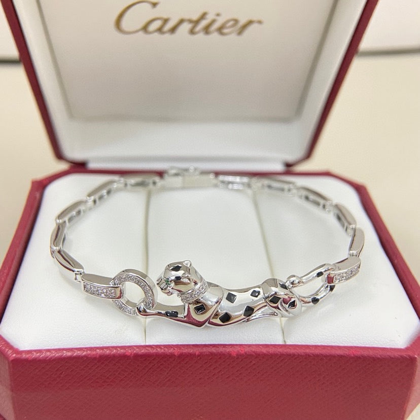 [Dawnora Jewelry]PANTHERE HALF DIAMOND ON CHAIN BRACELET