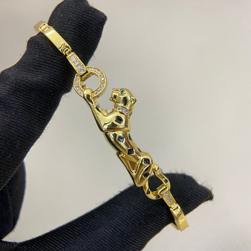 [Dawnora Jewelry]PANTHERE HALF DIAMOND ON CHAIN BRACELET