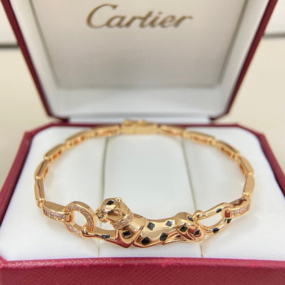 [Dawnora Jewelry]PANTHERE HALF DIAMOND ON CHAIN BRACELET