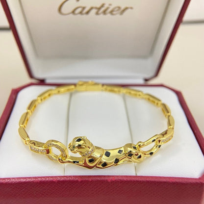 [Dawnora Jewelry]PANTHERE HALF DIAMOND ON CHAIN BRACELET