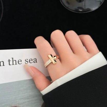 [Dawnora Jewelry]T WIDE DIAMOND RING