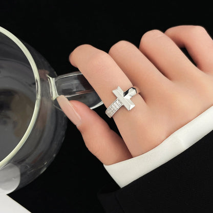 [Dawnora Jewelry]T WIDE DIAMOND RING