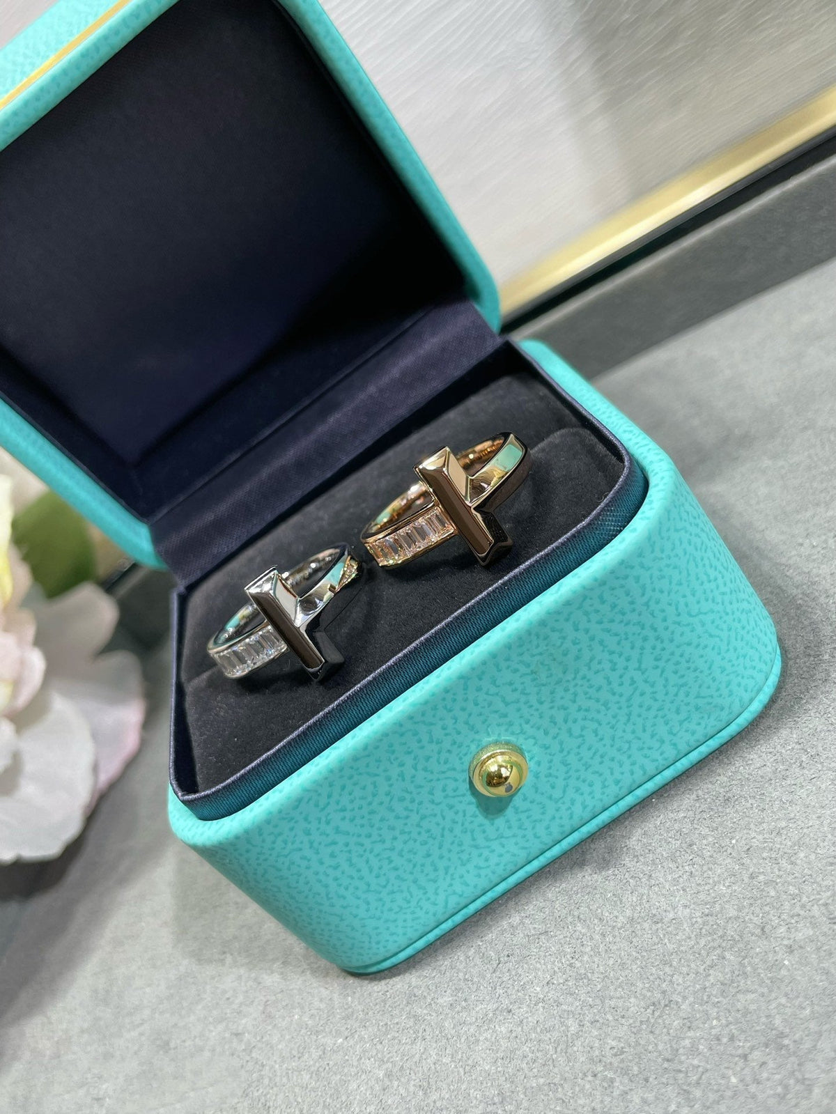 [Dawnora Jewelry]T1 WIDE 4.5MM DIAMOND RING