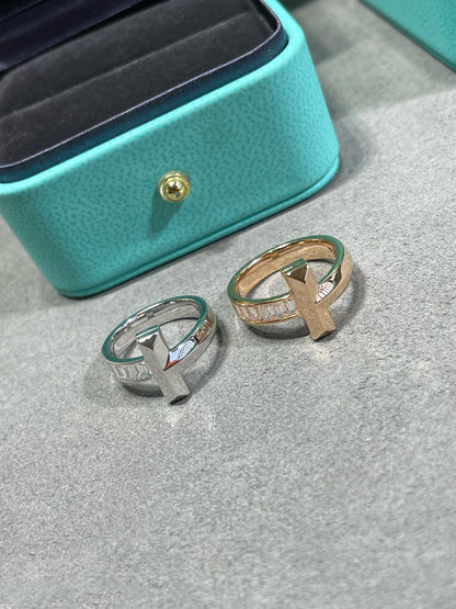 [Dawnora Jewelry]T1 WIDE 4.5MM DIAMOND RING