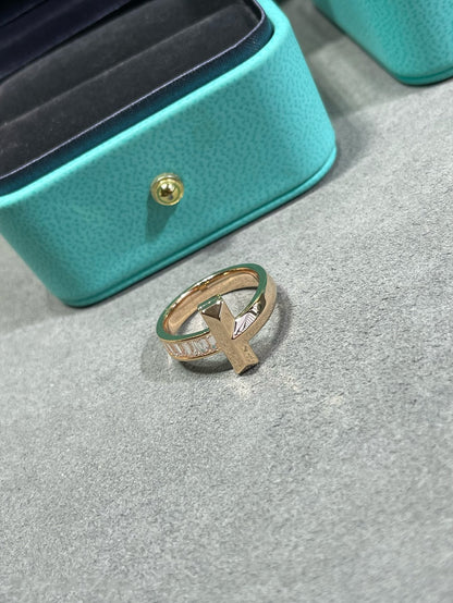 [Dawnora Jewelry]T1 WIDE 4.5MM DIAMOND RING