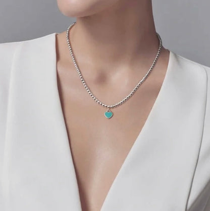 [Dawnora Jewelry]RETURN TO TIF SILVER BEAD NECKLACE
