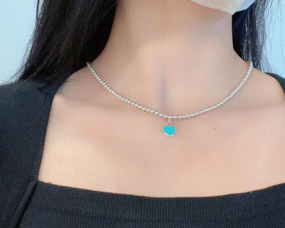 [Dawnora Jewelry]RETURN TO TIF SILVER BEAD NECKLACE