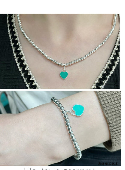 [Dawnora Jewelry]RETURN TO TIF SILVER BEAD NECKLACE