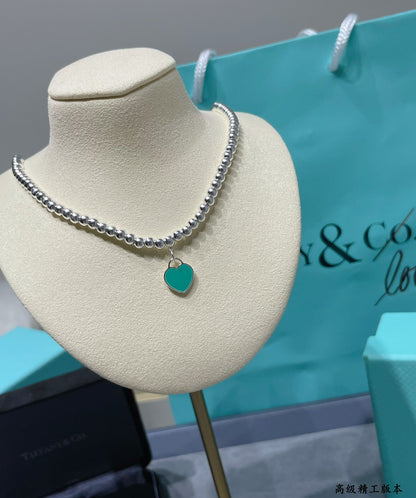 [Dawnora Jewelry]RETURN TO TIF SILVER BEAD NECKLACE