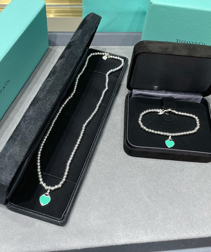 [Dawnora Jewelry]RETURN TO TIF SILVER BEAD NECKLACE