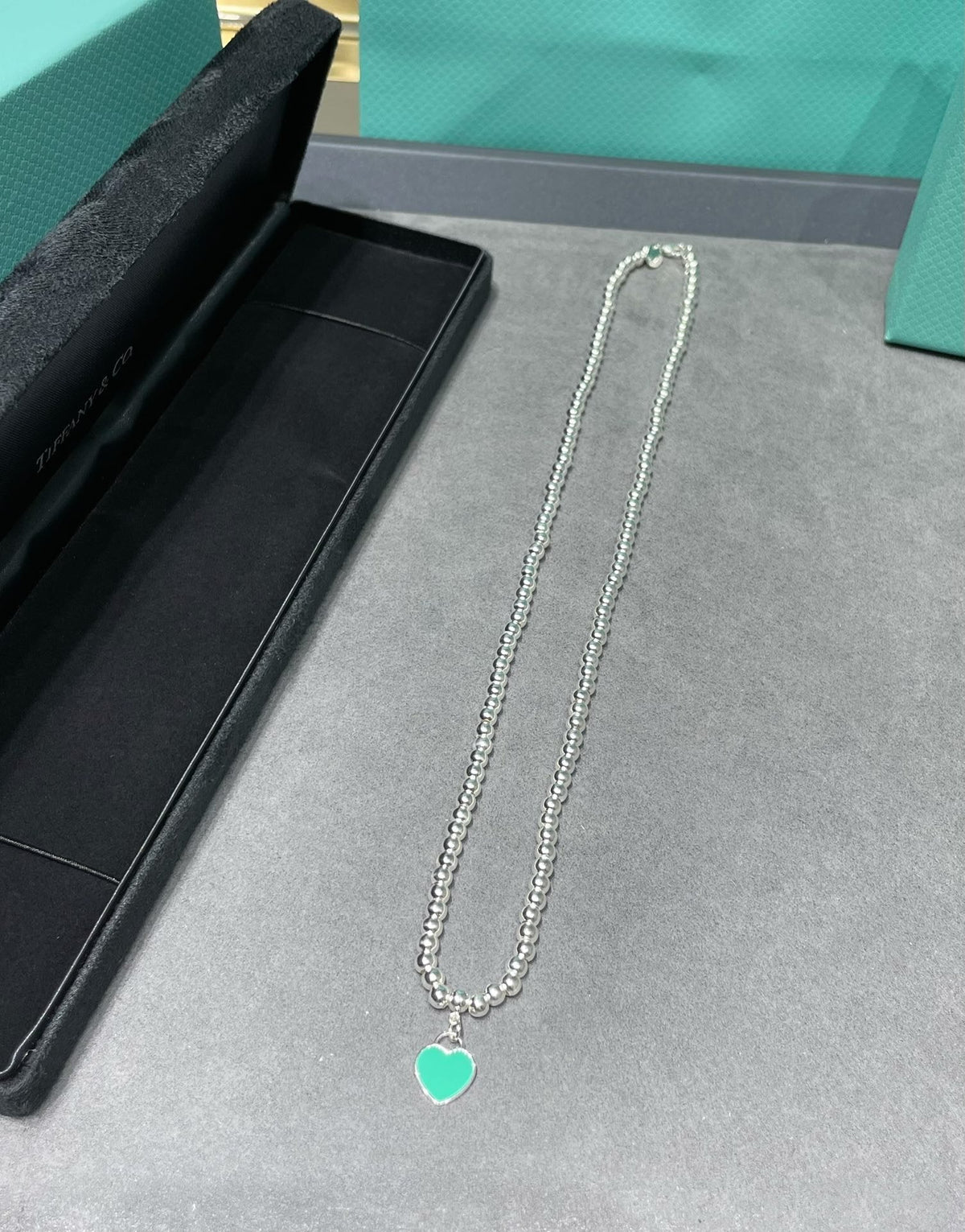 [Dawnora Jewelry]RETURN TO TIF SILVER BEAD NECKLACE